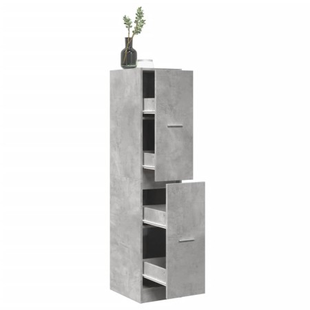 Armario botiquín madera ingeniería gris hormigón 30x41x144,5 cm by , Lockers and storage cabinets - Ref: Foro24-855172, Price...