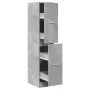 Armario botiquín madera ingeniería gris hormigón 30x41x144,5 cm by , Lockers and storage cabinets - Ref: Foro24-855172, Price...