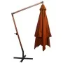 Hanging parasol with solid terracotta fir wood pole 3x3 m by vidaXL, Umbrellas - Ref: Foro24-313777, Price: 163,56 €, Discoun...