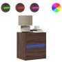 Mesita de noche de pared con luces LED roble marrón by , Nightstands - Ref: Foro24-3307973, Price: 55,02 €, Discount: %