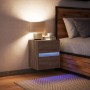 Mesita de noche de pared con luces LED roble marrón by , Nightstands - Ref: Foro24-3307973, Price: 55,02 €, Discount: %