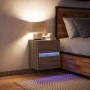 Wand-Nachttisch mit LED-Lichtern in brauner Eiche von , Nachttische - Ref: Foro24-3307973, Preis: 54,16 €, Rabatt: %