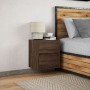 Mesita de noche de pared con luces LED roble marrón by , Nightstands - Ref: Foro24-3307973, Price: 55,02 €, Discount: %