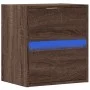 Mesita de noche de pared con luces LED roble marrón by , Nightstands - Ref: Foro24-3307973, Price: 54,16 €, Discount: %
