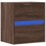 Mesita de noche de pared con luces LED roble marrón by , Nightstands - Ref: Foro24-3307973, Price: 55,02 €, Discount: %