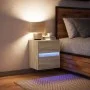 Wand-Nachttisch mit LED-Lichtern in Sonoma-Eiche von , Nachttische - Ref: Foro24-3307965, Preis: 55,65 €, Rabatt: %