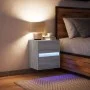 Wand-Nachttisch mit LED-Lichtern in Grau Sonoma von , Nachttische - Ref: Foro24-3307971, Preis: 57,72 €, Rabatt: %
