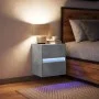 Wand-Nachttisch mit LED-Lichtern in Betongrau von , Nachttische - Ref: Foro24-3307967, Preis: 52,99 €, Rabatt: %