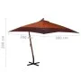Hanging parasol with solid terracotta fir wood pole 3x3 m by vidaXL, Umbrellas - Ref: Foro24-313777, Price: 163,56 €, Discoun...