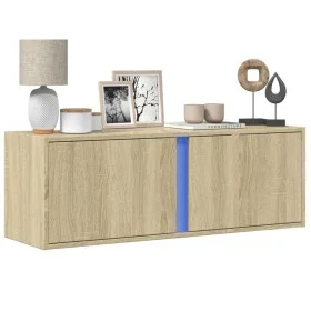 Mueble de TV de pared con luces LED roble Sonoma 100x31x35 cm von , TV-Möbel - Ref: Foro24-852266, Preis: 62,46 €, Rabatt: %