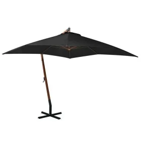 Hanging parasol with solid black fir wood pole 3x3 m by vidaXL, Umbrellas - Ref: Foro24-313778, Price: 140,98 €, Discount: %