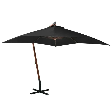 Hanging parasol with solid black fir wood pole 3x3 m by vidaXL, Umbrellas - Ref: Foro24-313778, Price: 138,69 €, Discount: %