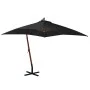Hanging parasol with solid black fir wood pole 3x3 m by vidaXL, Umbrellas - Ref: Foro24-313778, Price: 138,69 €, Discount: %