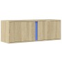 Mueble de TV de pared con luces LED roble Sonoma 100x31x35 cm von , TV-Möbel - Ref: Foro24-852266, Preis: 63,38 €, Rabatt: %