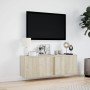 Mueble de TV de pared con luces LED roble Sonoma 100x31x35 cm von , TV-Möbel - Ref: Foro24-852266, Preis: 63,38 €, Rabatt: %