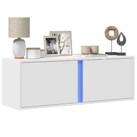 Mueble de TV de pared con luces LED blanco 100x31x35 cm by , TV Furniture - Ref: Foro24-852264, Price: 66,34 €, Discount: %