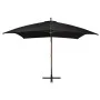 Hanging parasol with solid black fir wood pole 3x3 m by vidaXL, Umbrellas - Ref: Foro24-313778, Price: 138,69 €, Discount: %