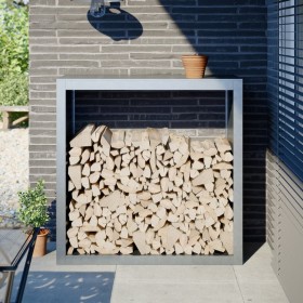 Leñero acero galvanizado 100x40x100 cm by , Firewood bags and holders - Ref: Foro24-850973, Price: 103,36 €, Discount: %