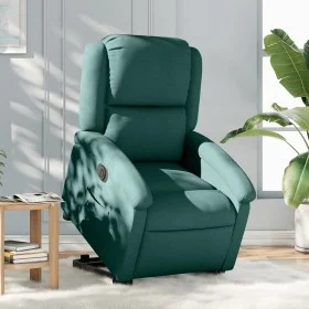 Sillón eléctrico reclinable elevable de tela verde oscuro de , Sillones - Ref: Foro24-3204194, Precio: 321,78 €, Descuento: %