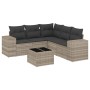 Gartensofagarnitur 6-teilig mit grauen Polstern aus synthetischem Rattan von , Gartensets - Ref: Foro24-3222561, Preis: 415,0...