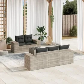 Garden sofa set 6 pieces and gray synthetic rattan cushions by , Modular outdoor sofas - Ref: Foro24-3222301, Price: 465,08 €...