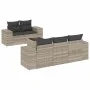 Garden sofa set 6 pieces and gray synthetic rattan cushions by , Modular outdoor sofas - Ref: Foro24-3222301, Price: 465,08 €...