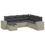 7-piece garden sofa set with light gray PE rattan cushions by , Garden sets - Ref: Foro24-3264458, Price: 493,78 €, Discount: %