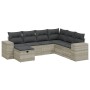 Set de sofás de jardín 7 pzas con cojines ratán PE gris claro de , Conjuntos de jardín - Ref: Foro24-3264458, Precio: 491,51 €