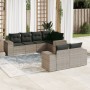 Set de sofás de jardín 7 pzas con cojines ratán PE gris claro de , Conjuntos de jardín - Ref: Foro24-3222811, Precio: 533,14 €