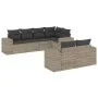 7-piece garden sofa set with light gray PE rattan cushions by , Garden sets - Ref: Foro24-3222811, Price: 556,15 €, Discount: %