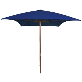 Garden umbrella with blue wooden pole 200x300 cm by vidaXL, Umbrellas - Ref: Foro24-313761, Price: 70,42 €, Discount: %