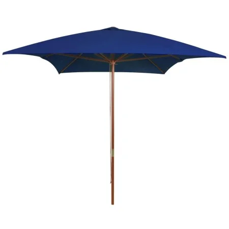 Gartenschirm mit blauem Holzmast 200x300 cm von vidaXL, Sonnenschirme - Ref: Foro24-313761, Preis: 70,42 €, Rabatt: %