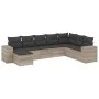 Garden sofa set 8 pieces and gray synthetic rattan cushions by , Garden sets - Ref: Foro24-3222961, Price: 562,18 €, Discount: %