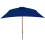 Sombrilla de jardín con palo de madera azul 200x300 cm de vidaXL, Sombrillas - Ref: Foro24-313761, Precio: 71,73 €