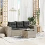 Garden sofa set 4 pieces with gray synthetic rattan cushions by , Modular outdoor sofas - Ref: Foro24-3222271, Price: 287,28 ...