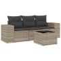 Garden sofa set 4 pieces with gray synthetic rattan cushions by , Modular outdoor sofas - Ref: Foro24-3222271, Price: 287,28 ...