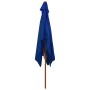 Garden umbrella with blue wooden pole 200x300 cm by vidaXL, Umbrellas - Ref: Foro24-313761, Price: 71,80 €, Discount: %