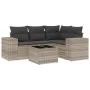Garden sofa set and cushions 5 pieces light gray synthetic rattan by , Modular outdoor sofas - Ref: Foro24-3222521, Price: 37...