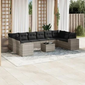 Garden sofa set 11 pieces and gray synthetic rattan cushions by , Garden sets - Ref: Foro24-3223081, Price: 757,11 €, Discoun...