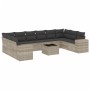 Garden sofa set 11 pieces and gray synthetic rattan cushions by , Garden sets - Ref: Foro24-3223081, Price: 743,73 €, Discoun...
