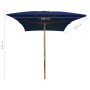 Garden umbrella with blue wooden pole 200x300 cm by vidaXL, Umbrellas - Ref: Foro24-313761, Price: 71,80 €, Discount: %