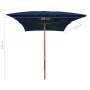 Gartenschirm mit blauem Holzmast 200x300 cm von vidaXL, Sonnenschirme - Ref: Foro24-313761, Preis: 70,42 €, Rabatt: %