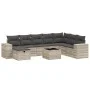 Set muebles jardín 9 pzas y cojines ratán sintético gris claro de , Conjuntos de jardín - Ref: Foro24-3264528, Precio: 611,49...