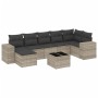 Garden sofa set 8 pieces and gray synthetic rattan cushions by , Garden sets - Ref: Foro24-3222891, Price: 552,10 €, Discount: %