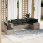 Garden sofa set 6 pieces and gray synthetic rattan cushions by , Garden sets - Ref: Foro24-3222631, Price: 440,72 €, Discount: %