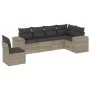 Gartensofagarnitur 6-teilig mit grauen Polstern aus synthetischem Rattan von , Gartensets - Ref: Foro24-3222631, Preis: 440,8...