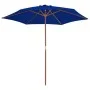 Gartenschirm mit blauem Holzmast 270 cm von vidaXL, Sonnenschirme - Ref: Foro24-313763, Preis: 67,60 €, Rabatt: %