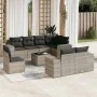 Garden furniture set 9 pieces and light gray synthetic rattan cushions by , Garden sets - Ref: Foro24-3222851, Price: 670,47 ...