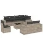Garden furniture set 9 pieces and light gray synthetic rattan cushions by , Garden sets - Ref: Foro24-3222851, Price: 670,47 ...
