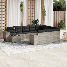 Garden sofa set 11 pieces and gray synthetic rattan cushions by , Garden sets - Ref: Foro24-3223131, Price: 771,17 €, Discoun...